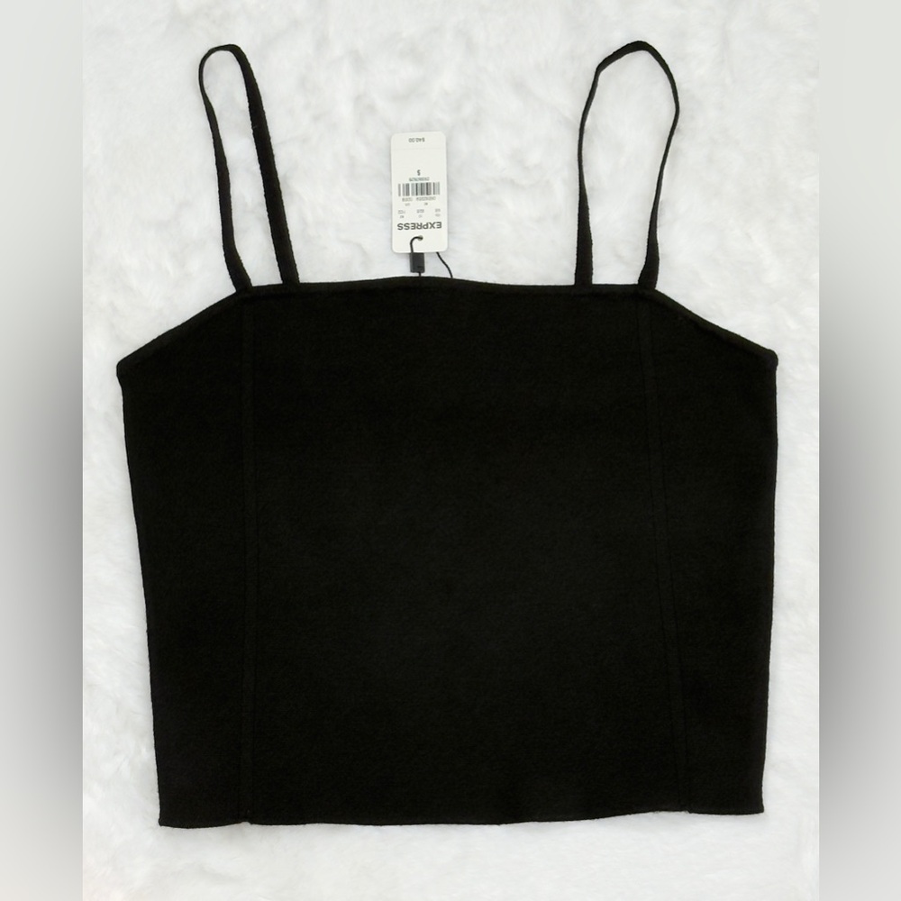 NWT EXPRESS CROPPED SQUARE NECK SWEATER CAMI - Picture 3 of 6